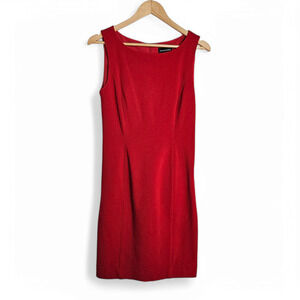 Sutton Studio Women's Minimalist Ponte Knit Red Sleeveless Sheath Dress Size 4
